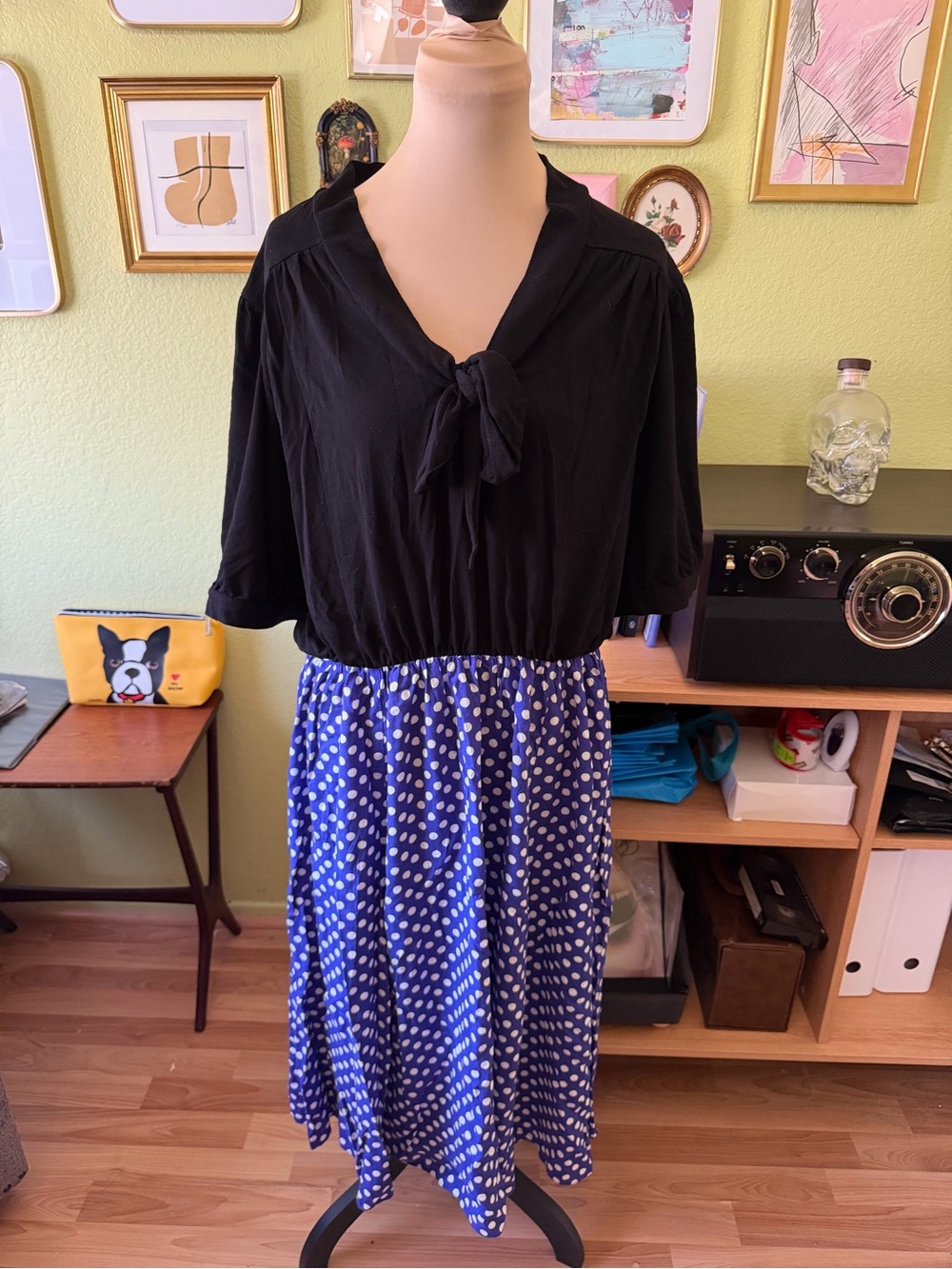 Scarlett & Jo Twofer Polka Dot Midi Dress - Size 18